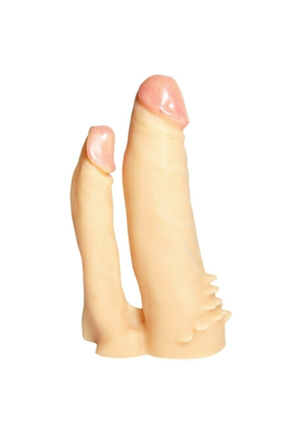 Насадка-реалистик двойная для трусиков с плугом 15,5 см,10,5 см (Цвет: телесный)