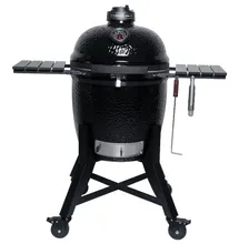 Керамический угольный гриль Diamond Egg Legend Deep Black, 46 см, чёрный, с ножками и столиками