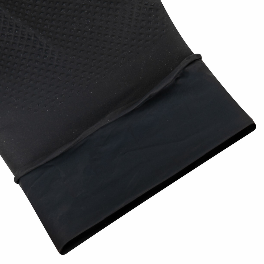 Перчатки нитриловые сверхпрочные с текстурой SFM MEGA TEX BLACK 25 пар (50 штук), размер M (средний).