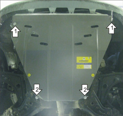 Защита картера Двигателя, КПП. 2 мм, Сталь. для Daewoo Tacuma 2000-2004, Daewoo Tacuma 2004-2007, Daewoo Rezzo 2000-2007, Chevrolet Rezzo 2005-2008 MOTODOR.03022