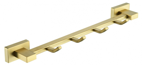 5015-S Вешалка для полотенца с 4-я крючками (Мат. Золото) ViEiR  (30/1шт)