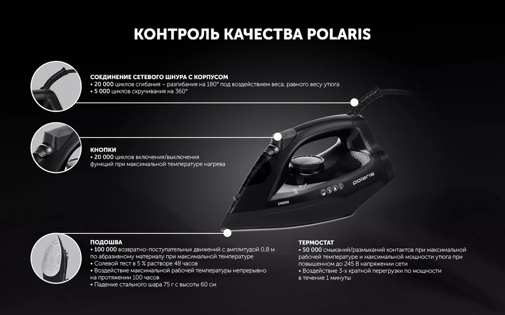 Утюг POLARIS PIR 2478К чёрный