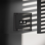 Розетка компьютерная встраиваемая VOLTUM S70 двойная RJ45+RJ45 кат.6, (черный матовый)