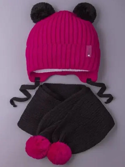 Шапка для девочки осенняя и шарф с ушками
