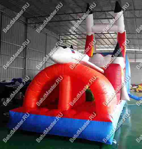 Коммерческий надувной батут "Ракета на взлёте" 14*4*7 м