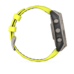 Смарт-часы Garmin Fenix 8 - 47 мм, Solar, Sapphire серебристый корпус, желтый силиконовый ремешок