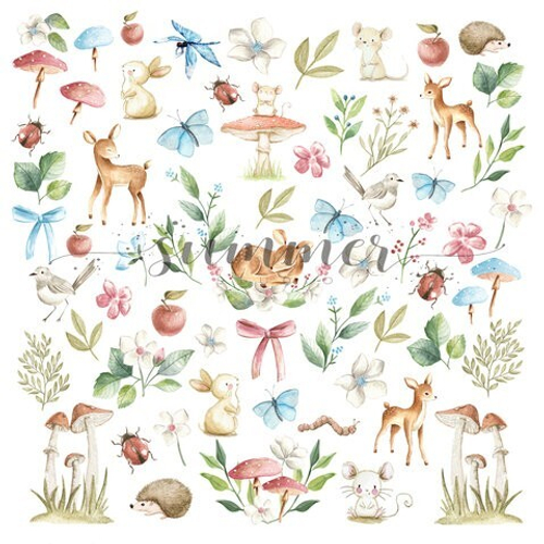 Лист для вырезания "Forest story" 190гр, 20 x 20 см