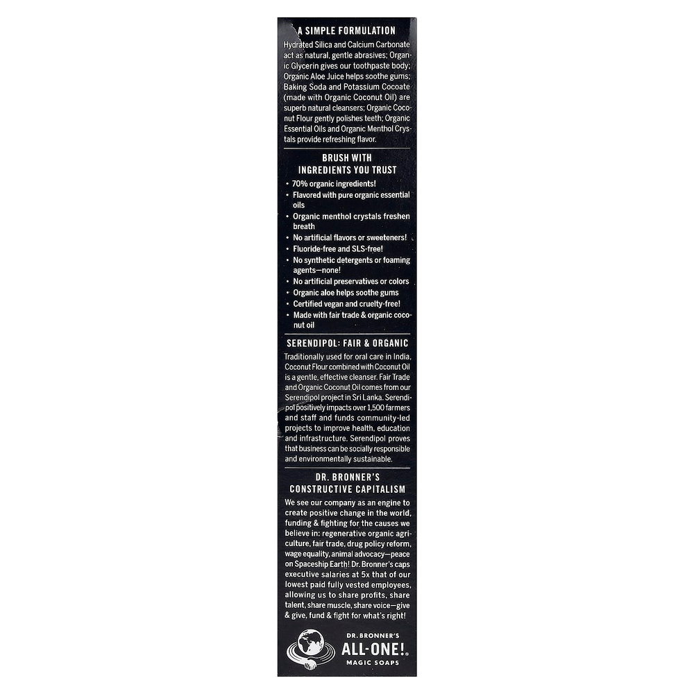 Dr. Bronner's, универсальная зубная паста без фторидов, анис, 140 г (5 унций)