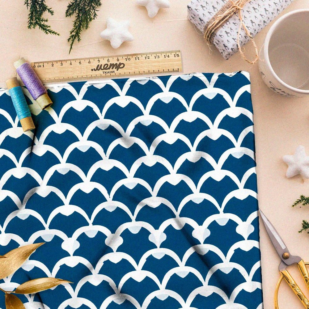 Ткань премиум флис мелодичные звуки моря