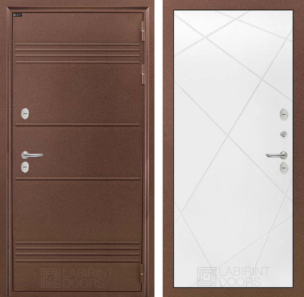 Дверь с терморазрывом входная Лабиринт Термо Лайт 24 Белый софт