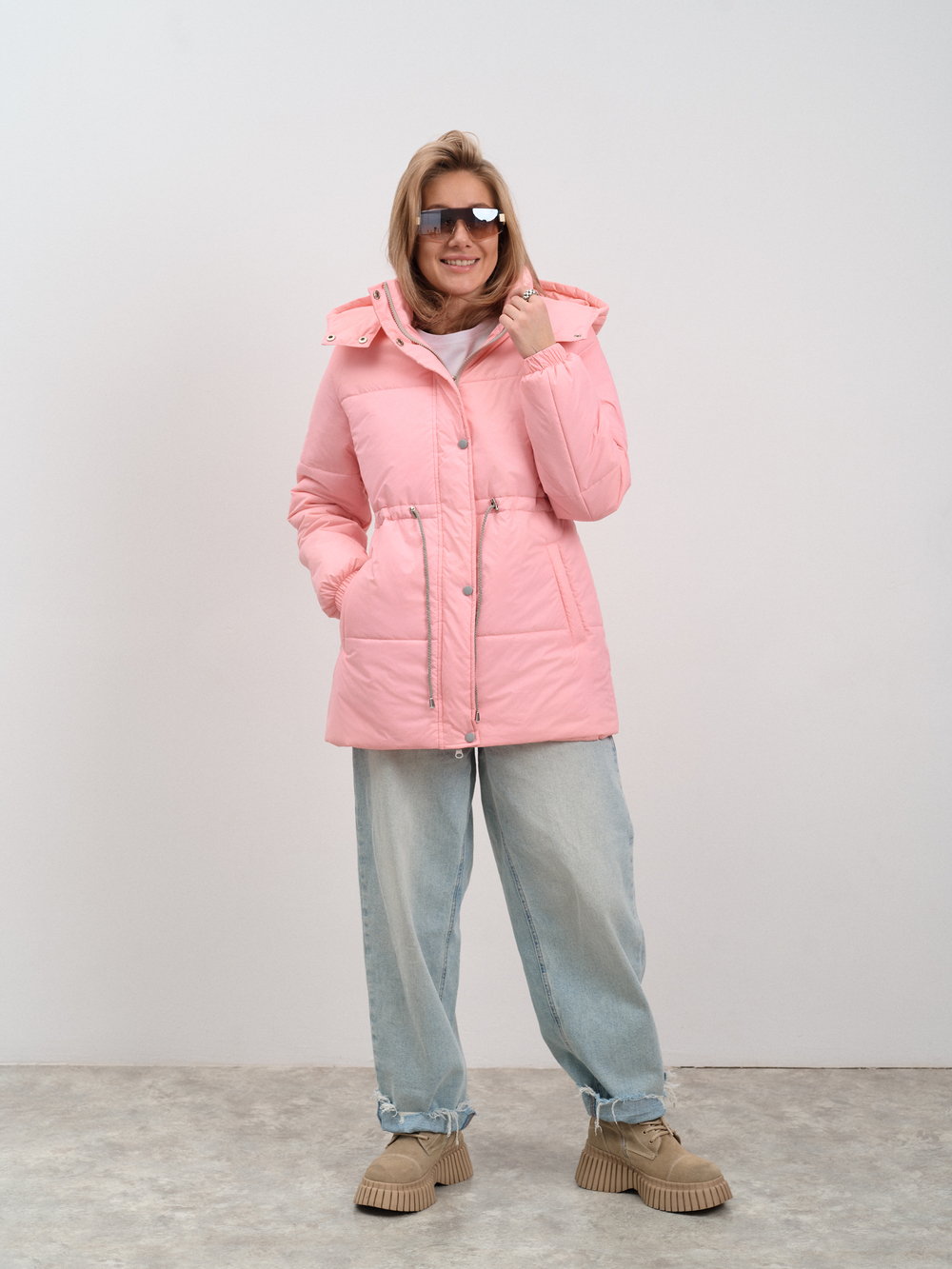 Парка женская демисезонная "Воздух" розовый