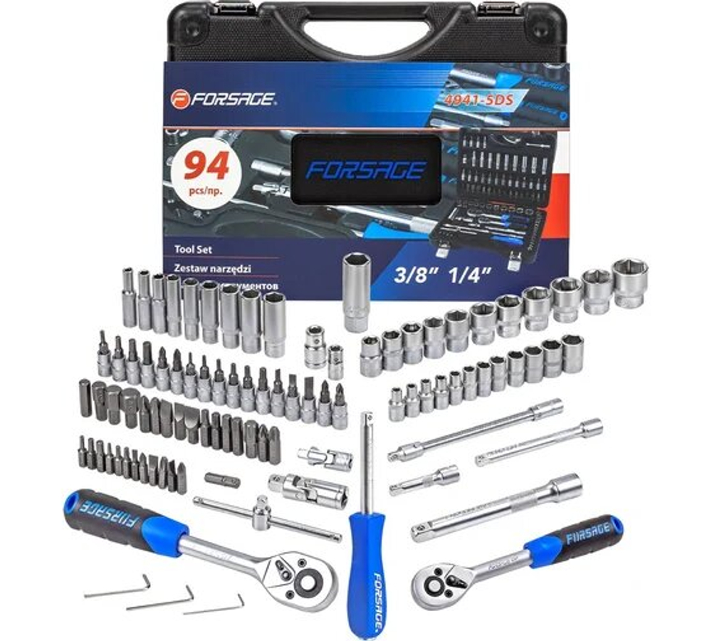 Набор инструмента FORSAGE 94 пр. 1/4"3/8"(4-22мм) (52665)