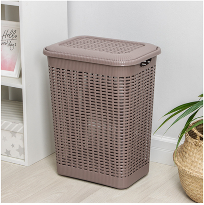 Корзина бельевая, 50 л, 42×31×56 см, с крышкой