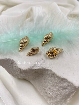 Пуговицы в форме морской ракушки золотистые