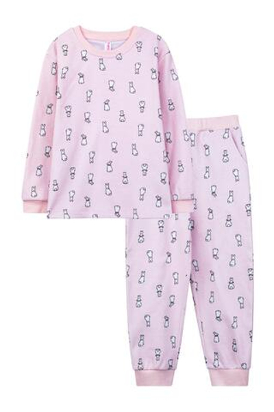 ПИЖАМА для девочки M1169FNR-2/5 р.104 св.розовый зайчики (Такро)