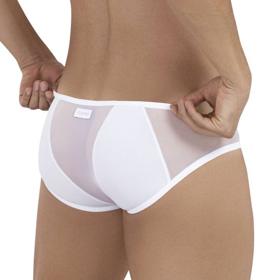 Мужские трусы слипы белые с прозрачными вставками Clever GODLY BRIEF 114501