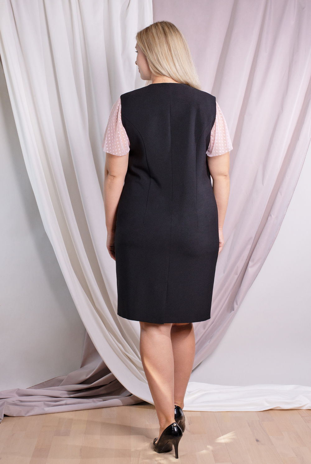 Офисный сарафан 3378ВЕ, черный #70Ч083378ВЕ