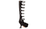 DIOR Aime Dior Leather Knee High Boots 9.5cm Women"s Black