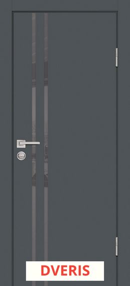 Межкомнатная дверь P-11 ПО молдинг кромка ABS с 2-х ст. (Графит/Серый лакобель)