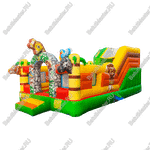 Коммерческий надувной батут "Сафари-экскурсия" с горкой, 6*4*2,8 м