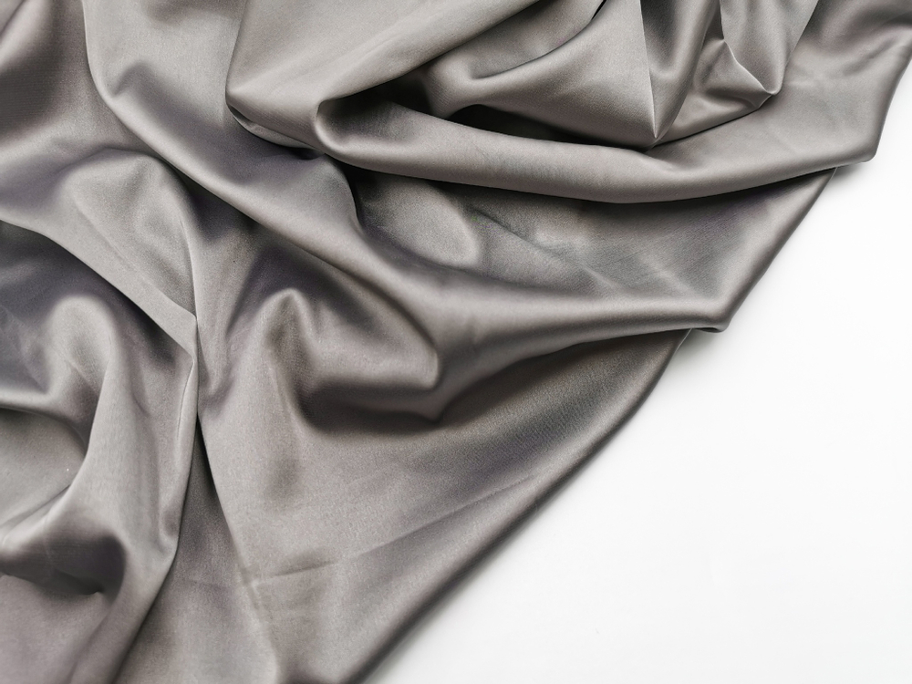 Атлас-стрейч, эластичный, бельевой, чайка (темно-серый)