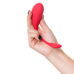 Красное силиконовое фрикционное виброяйцо 20,3см с управлением через приложение Lovense Vulse Smart Pulsing Egg Vibrator Red LE-35