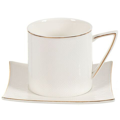 Набор чайный керам, 2 пр, 1 перс, 200 мл, Daniks, Y4-4398, подар уп, бел