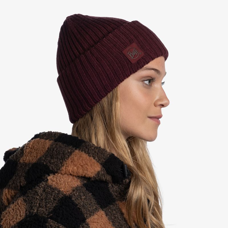 Вязаная шерстяная шапка Buff Hat Wool Knitted Ervin Maroon Фото 4