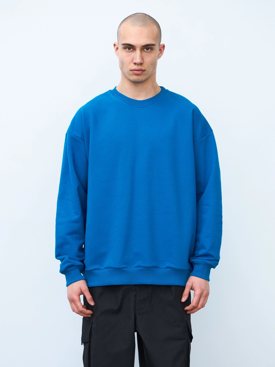 Свитшот оверсайз, без начеса (синий)