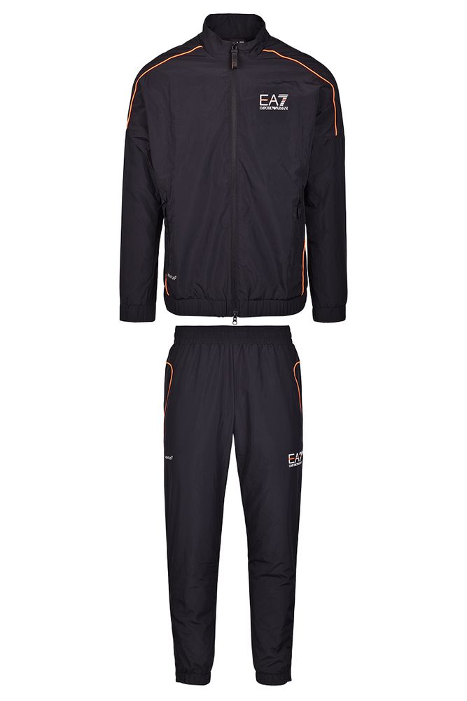 Мужской теннисный костюм EA7 Man Woven Tracksuit - black