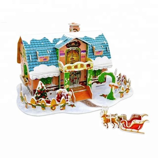 Новогодний 3D пазл "Дед мороз с оленями", 33 детали