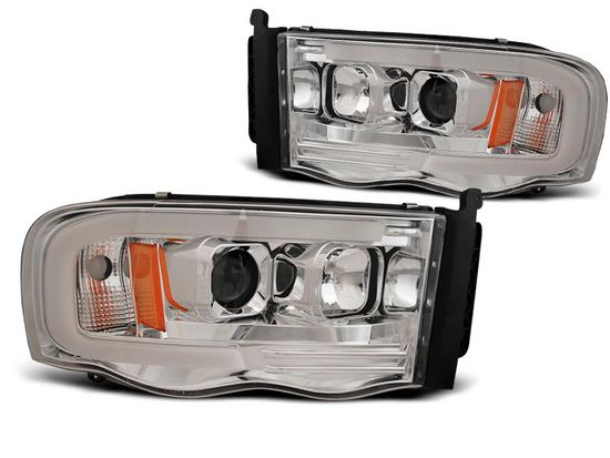 Передние фары TUBE LIGHT CHROME для Dodge Ram 02-06