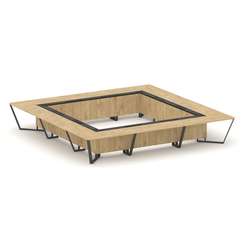 Steel Meet Стол переговорный квадратный KM-PR.B.SP-24K Тиквуд Светлый/Графит Глянец/Металл Антрацит