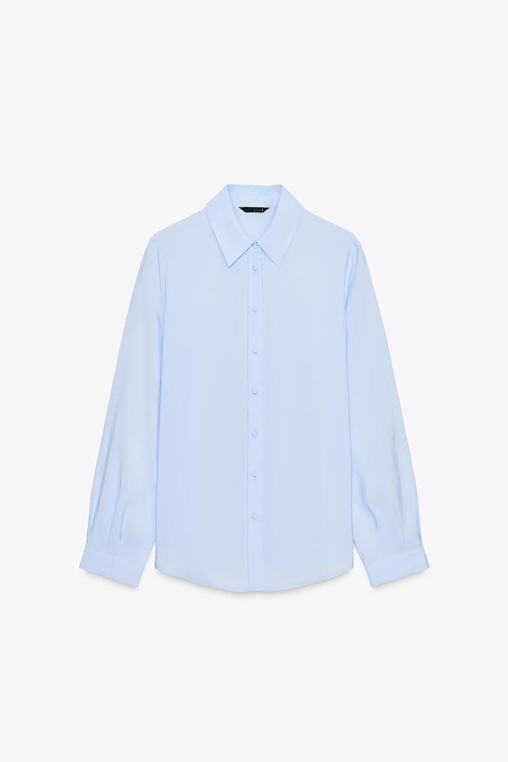 ZARA РУБАШКА СТРУЯЩЕГОСЯ КРОЯ ИЗ МЯГКОЙ ТКАНИ, НЕБЕСНО-ГОЛУБОЙ