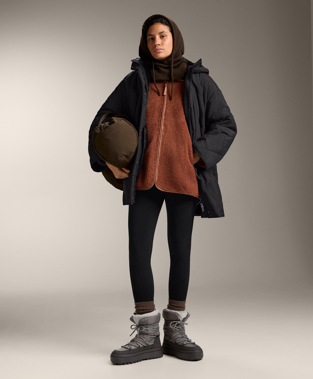 Oysho Куртка из искусственной шерсти, терракотовый