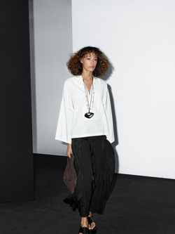 Massimo Dutti Блуза из 100% хлопка с застежкой на пуговицы, белый