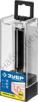 ЗУБР 14x51мм, хвостовик 12мм, фреза пазовая прямая