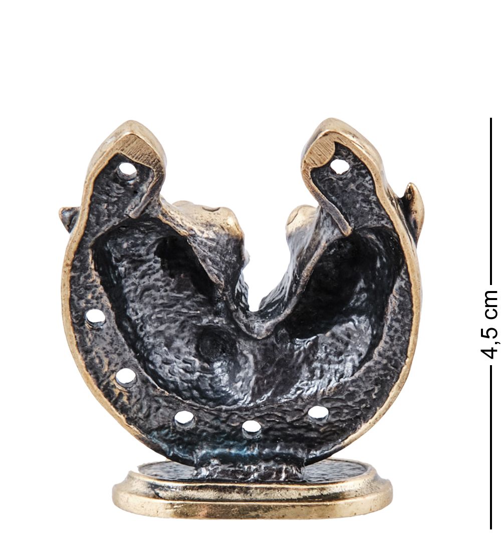 Народные промыслы AM-3965 Фигурка «Подкова Лошадки на счастье» (латунь, янтарь)