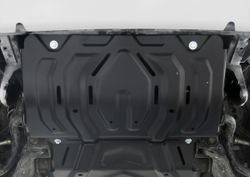 Защита радиатора Rival для Mitsubishi L200 V (V - 2.4D) 2015-2019 2018-н.в./Mitsubishi Pajero Sport III (V - 2.4D; 3.0) 2016-2021 2021-н.в., сталь 1.8 мм, с крепежом, штампованная, 111.4046.2
