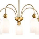 Светильник на штанге 5x60Вт E14, металл/стекло, медь