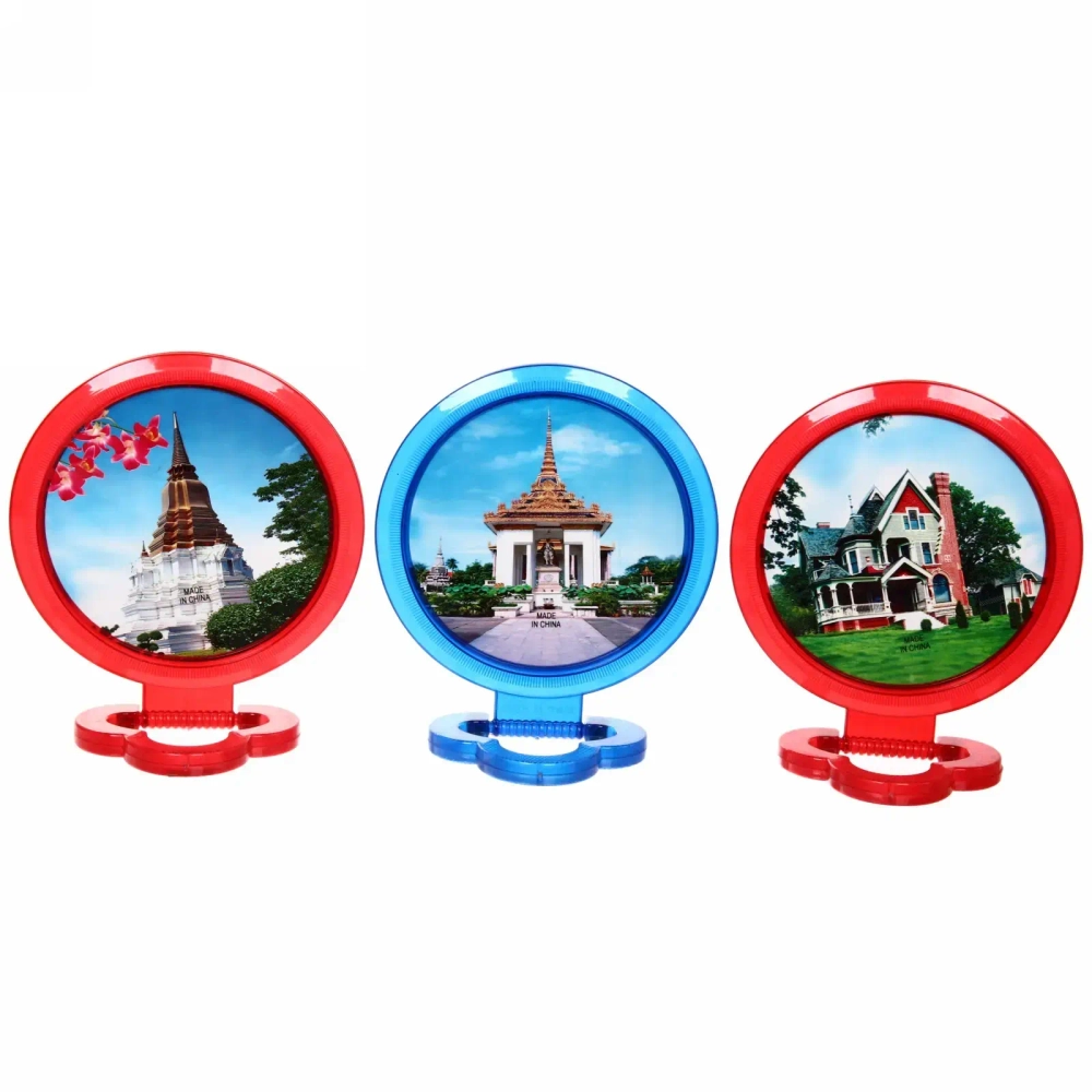 Зеркало настольное в пластиковой оправе «Эстетика» круг, подвесное, цвет микс, d-16,5см (Стикер на минивложение15шт)