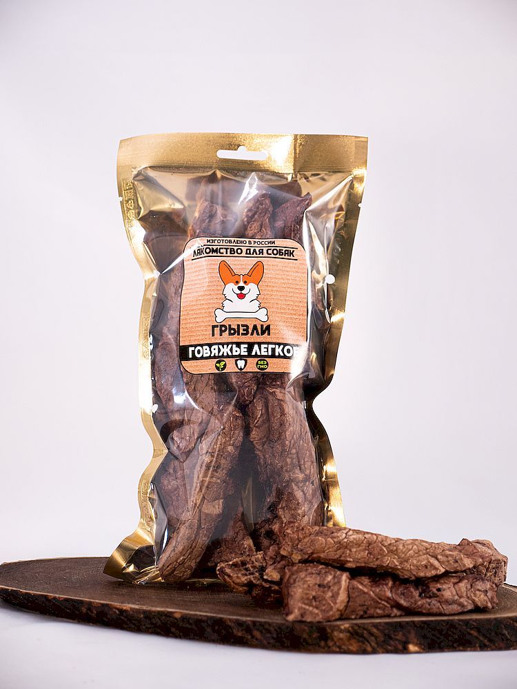 Лакомство для собак "Грызли" Говяжье легкое, Пакет 50 г Лакомство для собак "Грызли" Говяжье легкое, Пакет 50 г