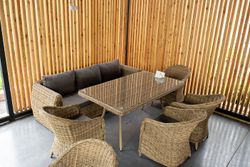 "Кальяри" диван трехместный плетеный из искусственного ротанга (гиацинт), цвет соломенный