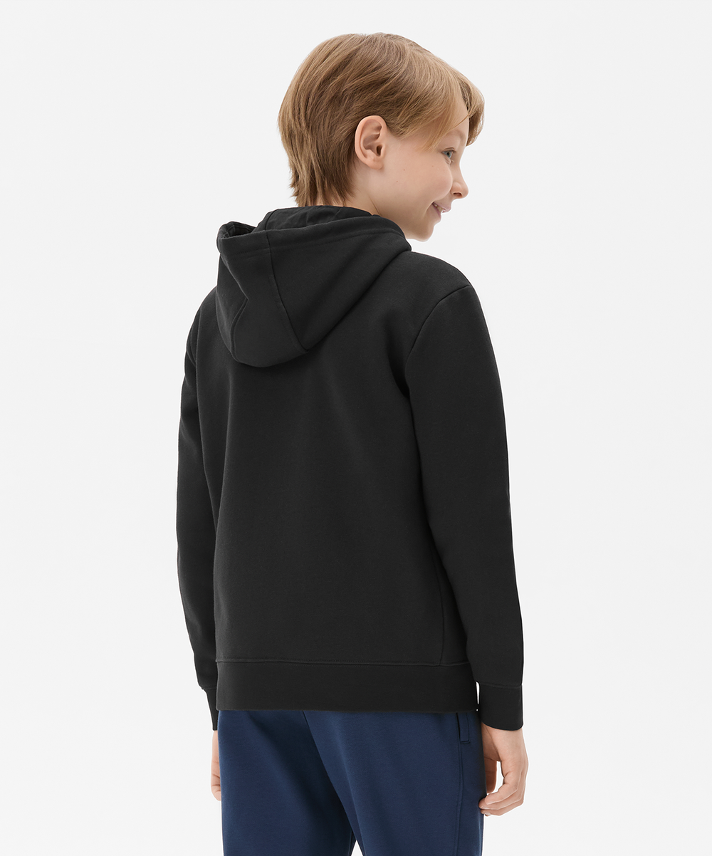 Флисовое худи на молнии ESSENTIAL Cotton Fleece FZ Hoodie, черный, детский