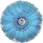 Шар (18"/46 см) Круг, Гербера, Голубой