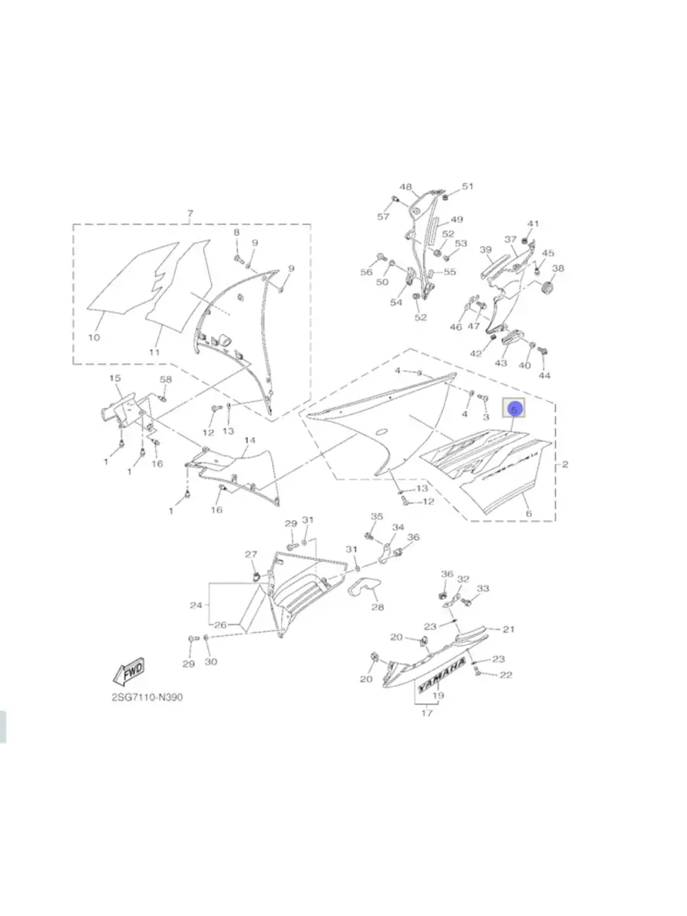 Наклейка для мотоциклов 2SG-28391-00-00