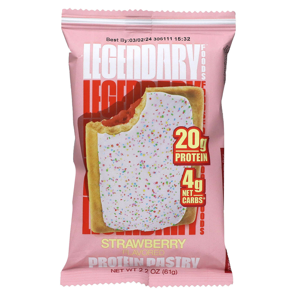 Legendary Foods, Protein Pastry, клубника, 10 пакетиков, 61 г (2,2 унции)