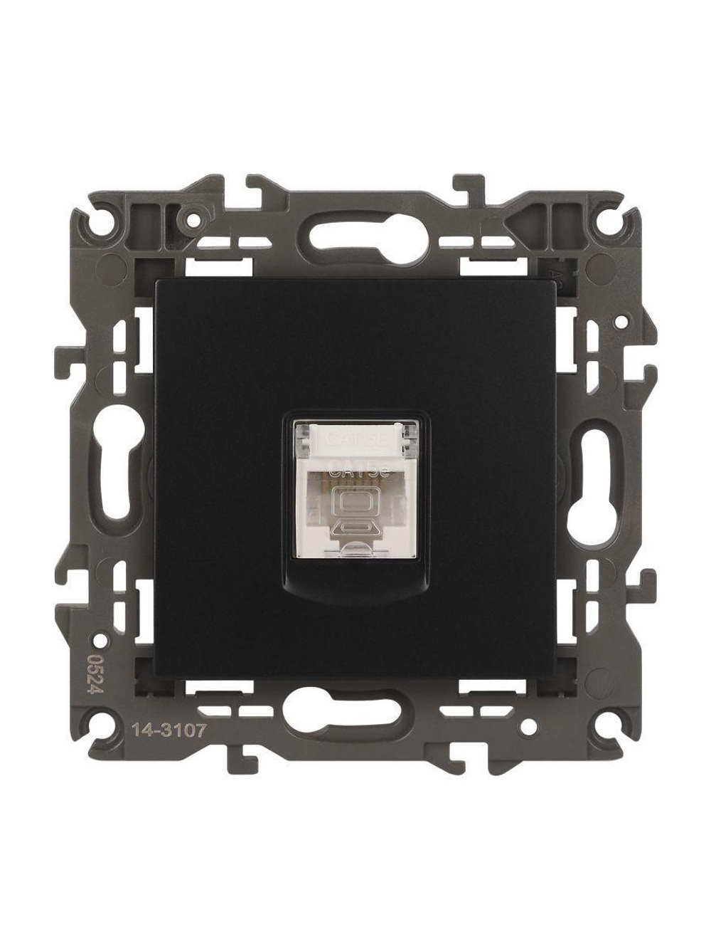 Розетка компьютерная 1-м Elegance 14-3107-05 RJ45 IP20 механизм антрацит Эра Б0034306