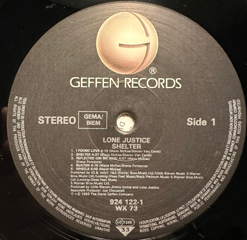 Lone Justice - Shelter (Германия 1986г.)