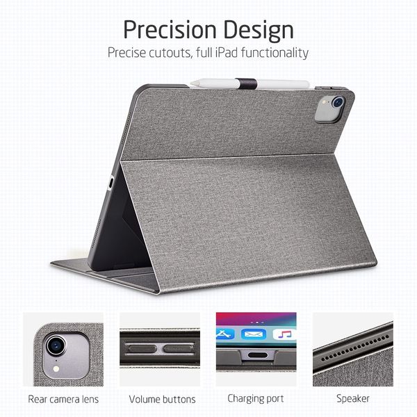 Тканевый магнитный чехол ESR Urban Folio Case для iPad Pro 12.9 2020 (серый)